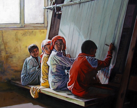 Children of Egypt / Acrylics on Canvas / 24æ x 30"